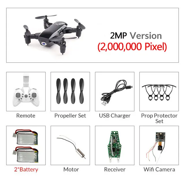 Black 200Wcamera 2B Складной мини-Дрон с/без камеры RC вертолет с режимом удержания RC Квадрокоптер с безголовым режимом удержания высоты игрушки для детей - Цвет: Black 200Wcamera 2B