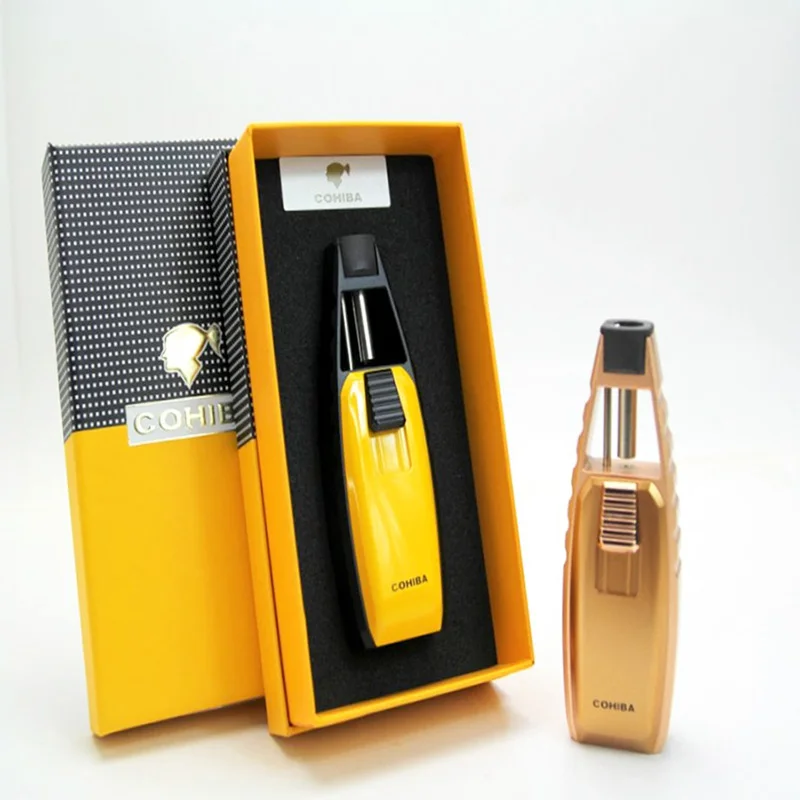 COHIBA мощный одиночный факел Jet Flame сигарета зажигалка с подарочной коробкой | Дом и