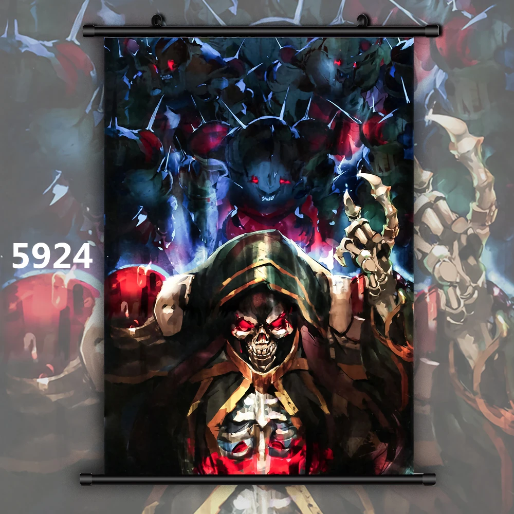 5924 Overlord Albedo Ainz Ooal Платье Аниме Манга настенный плакат свиток - Цвет: 5924