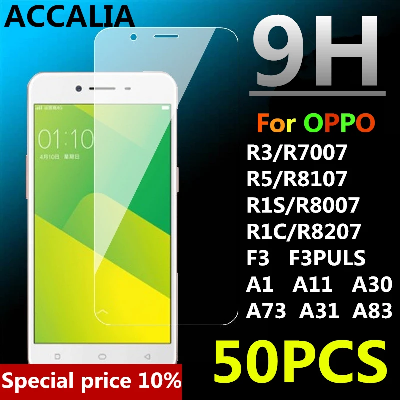 50 шт. полное закаленное стекло для Oppo a83 r3 r1s r1c a73 a30 a11 8207 F3 Puls защита экрана