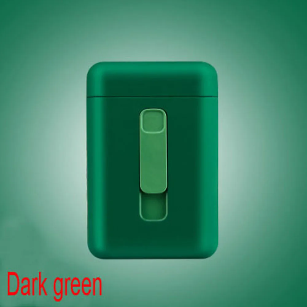 Dark green USB Зажигалка чехол для 20 сигарет упаковка для сигарет длиной 100 мм - Цвет: Dark green