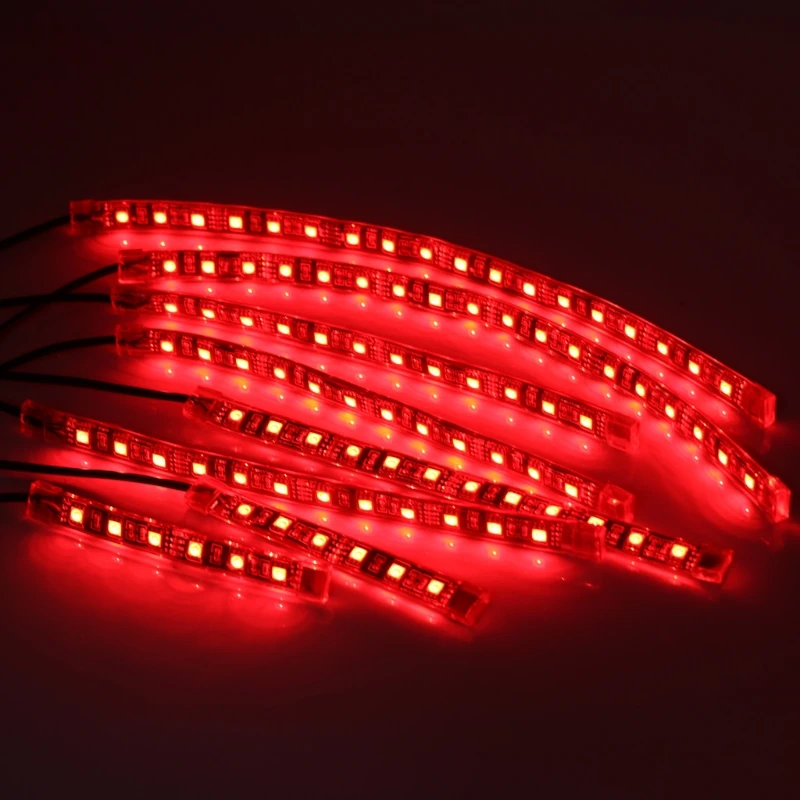 8 шт., украшение для мотоцикла, 5050 SMD лента, гибкий RGB мигающий светильник светодиодный с пультом дистанционного управления для мотоцикла, декоративный светильник