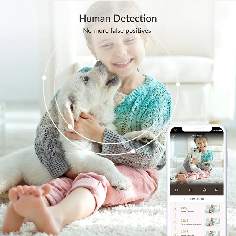 Wi-Fi Камера YI Home 3 Разрешение 1080P Full HD Онлайн доступ 24/7 Детектор аномального звука Обнаружение человека Умный поиск на облаке Таймер Питания вкл/выкл Инфракрасное ночное видение Двусторонняя аудиосвязь Cloud