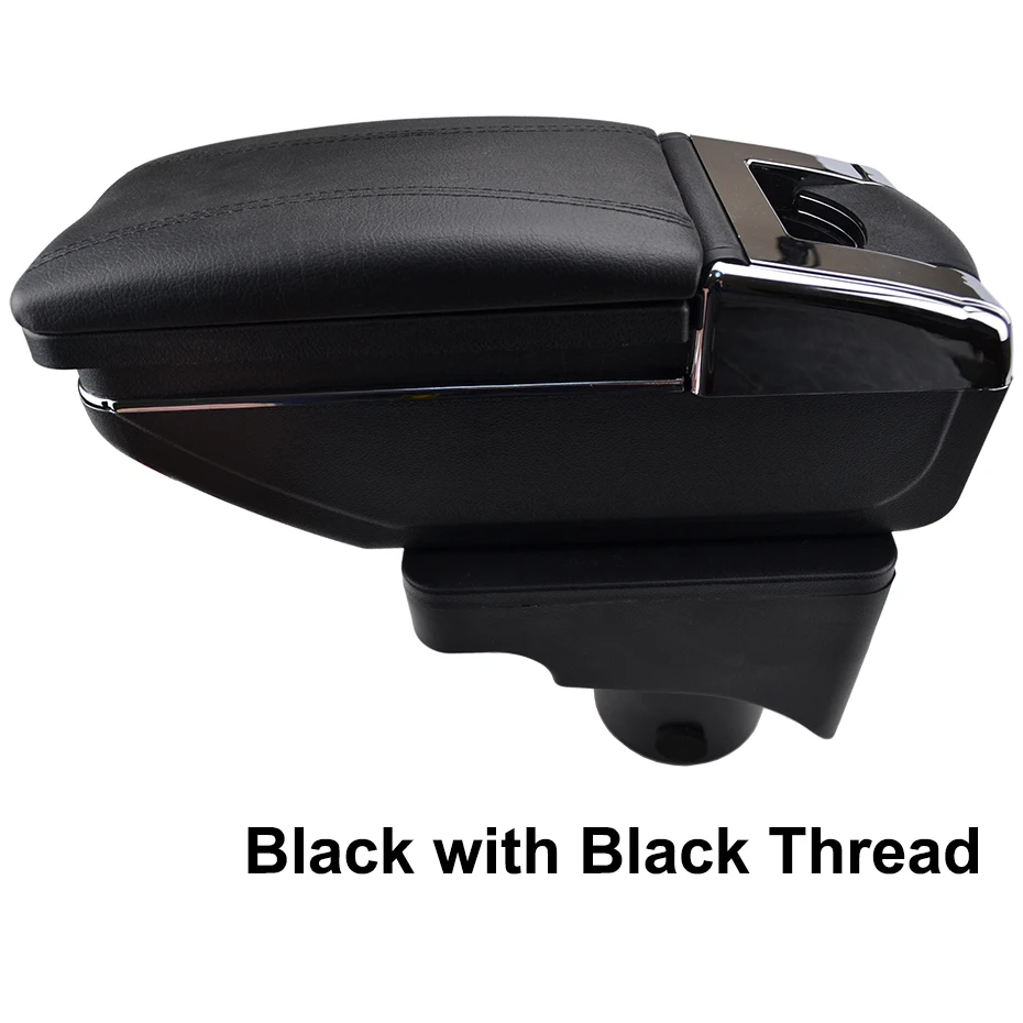 Black thread Автомобильный Стайлинг подлокотник для VW Golf Mk5 2003-2009 центр консоли коробка для хранения Пепельница вращающийся 2004 2005 кролик - Название цвета: Black thread