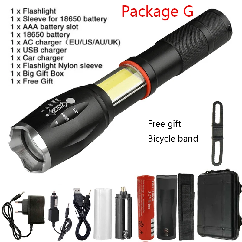 Option G Litwod Z50 CREE XML L2 1005A светодиодный фонарик 5000лм Многофункциональный COB дизайн вспышка светильник задний магнит дизайн фонарь для кемпинга - Испускаемый цвет: Option G