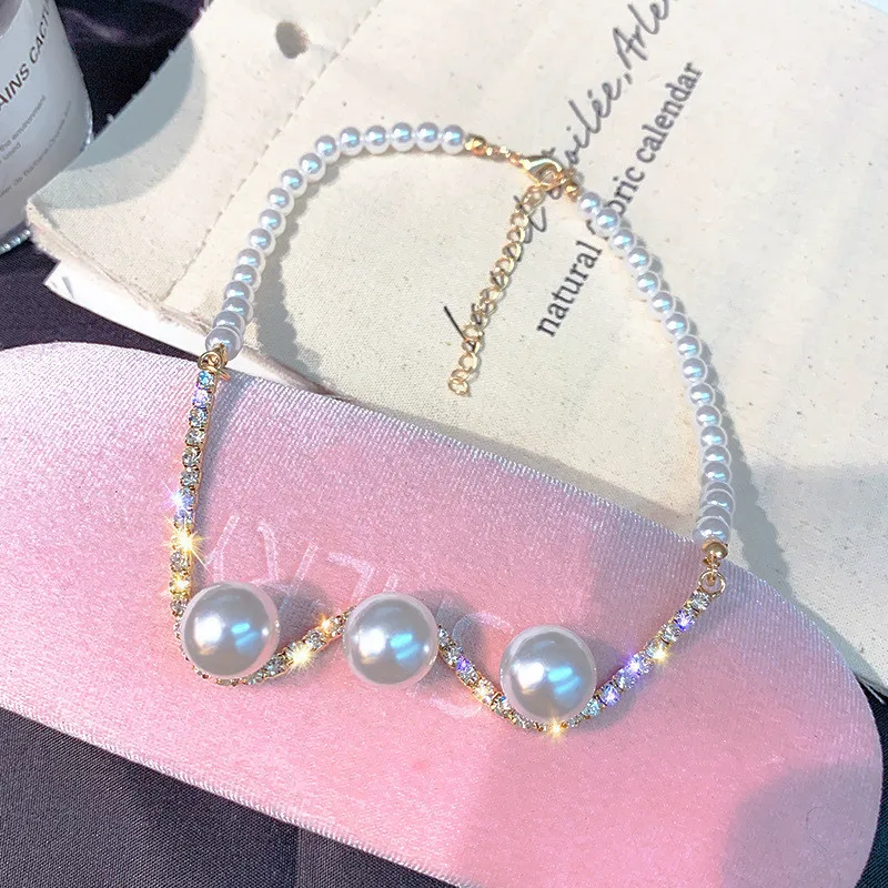 FYUAN, модные, стразы, колье, ожерелья для женщин, новинка, Bijoux, имитация жемчуга, волнистые ожерелья, массивные ювелирные изделия, вечерние, подарки