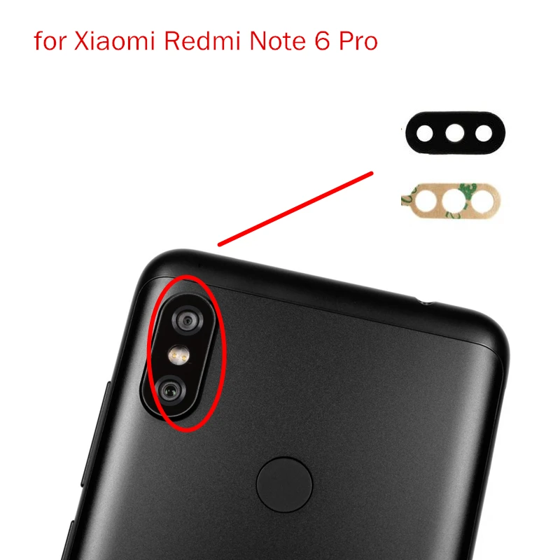 3 шт./лот для задней камеры Xiaomi Redmi Note 6 Pro стеклянный объектив основная задняя