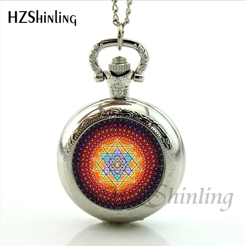 Новое поступление 2017 духовная чакра буддийская Шри янтра карманные часы в стиле