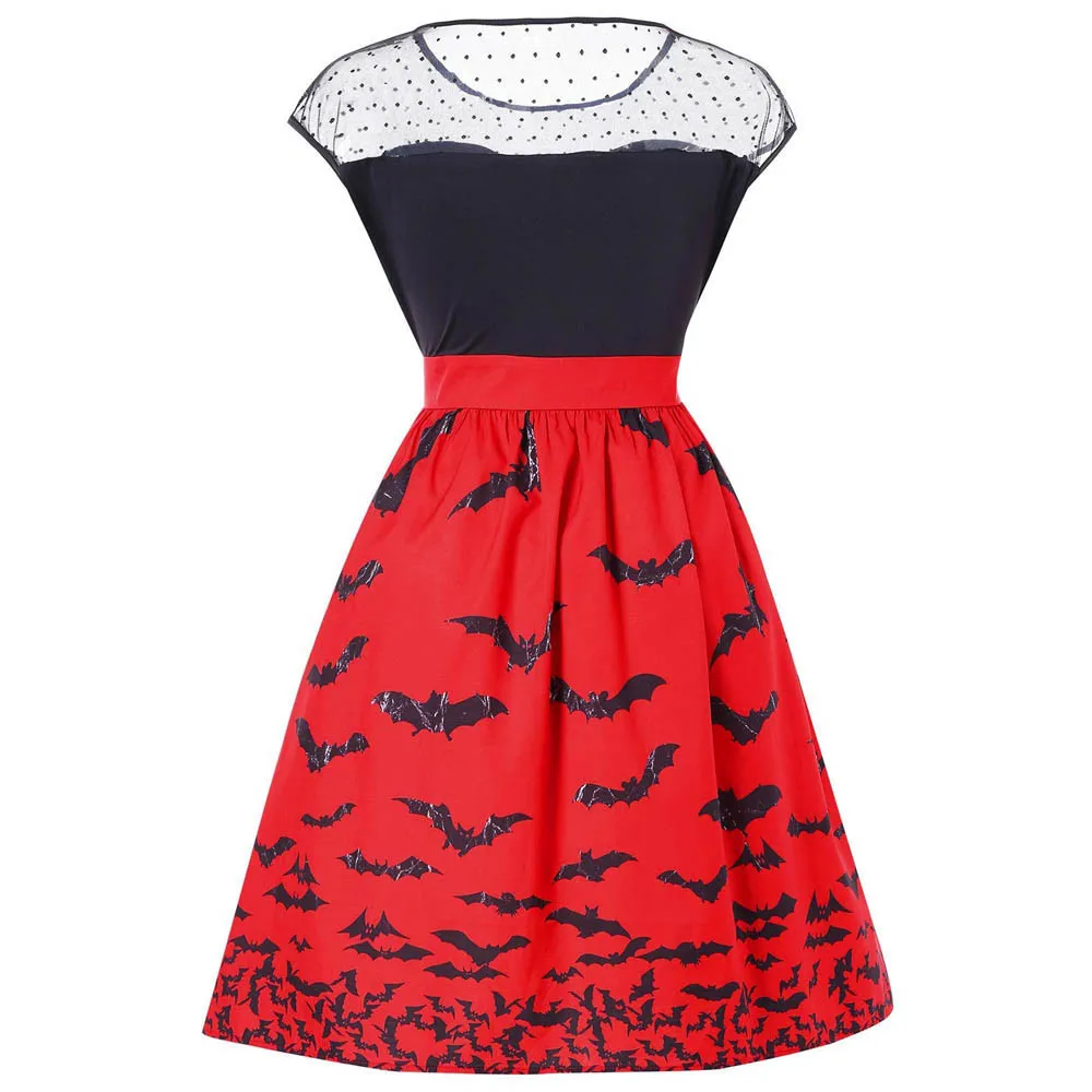 Женское платье с принтом в виде паутины CHAMSGEND винтажное до колена без рукавов