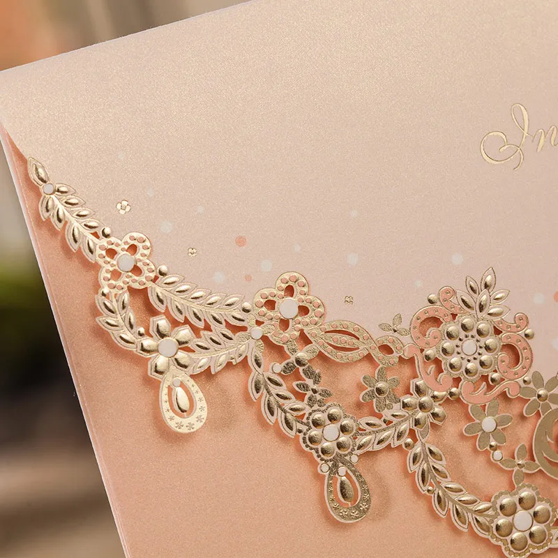 Набор для свадебных пригласительных открыток с лазерной гравировкой кружевной