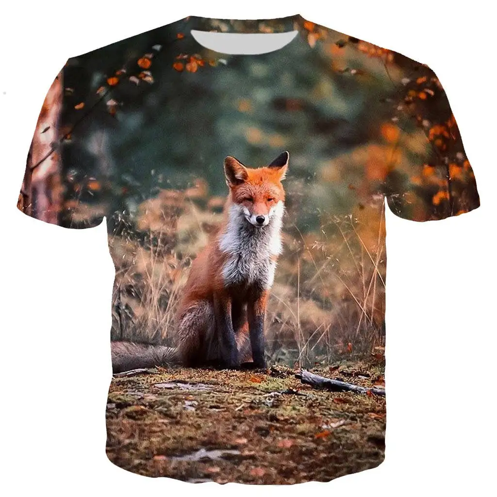 

Funny Animal fox t shirts harajuku tshirt men women t-shirts fashion summer tops hip hop tee shirts streetwear