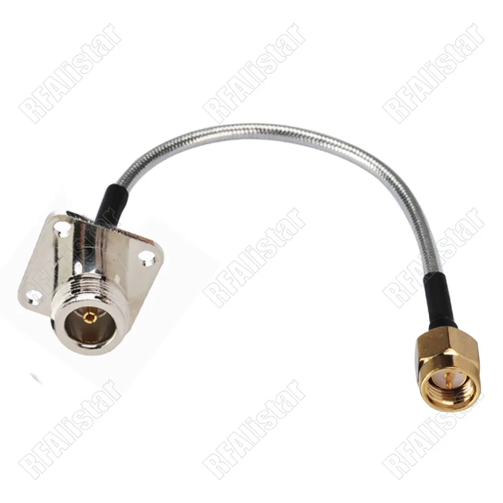 SMA Male to N Female Jack 4 отверстия Фланцевая Панель Крепление RG405 полугибкий 0 086 &quotРЧ