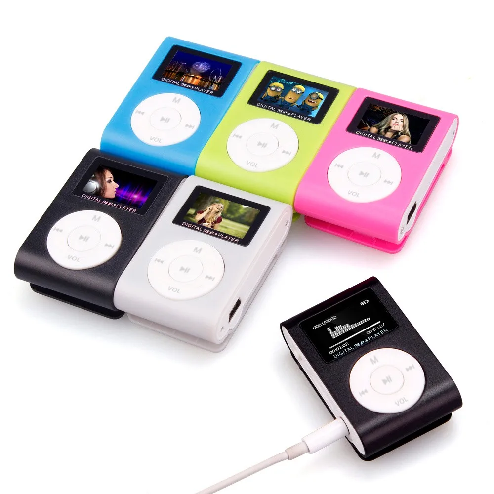 Новинка Лидер продаж модный мини MP3 плеер с usb клипсой поддержка ЖК экрана 32 ГБ Micro