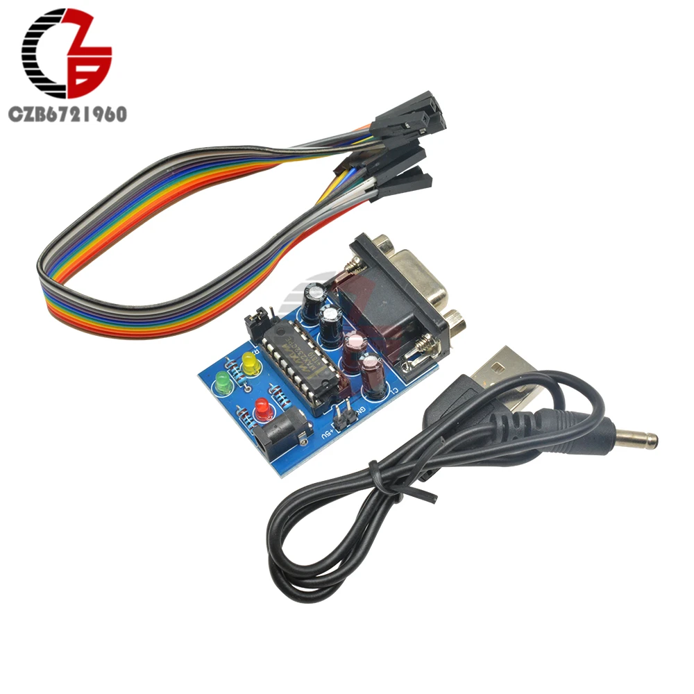 RS232 к TTL Модуль преобразователя MAX232CPE MAX232 чип передачи DB9 Серийный плата питания RXD