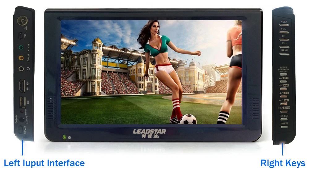 Leadstar 10," ЖК-дисплей DVB-T/T2 цифровой/аналоговый Портативный AC3 ТВ MP3 MP4 плеер Поддержка TF/USB/AV Порты и разъёмы может быть как автомобиль цифрово