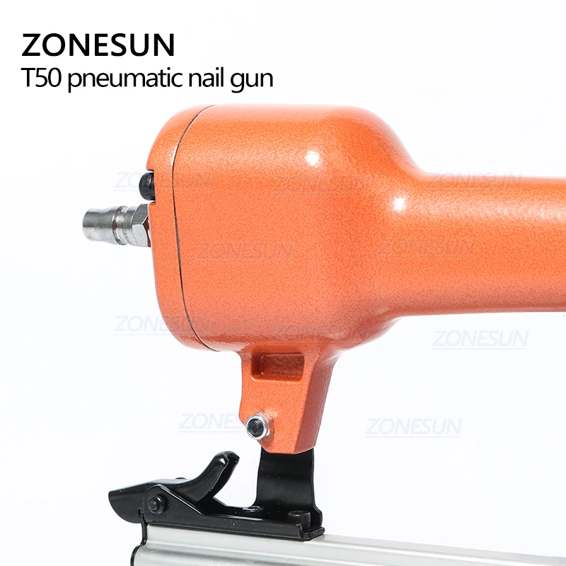 Пневматический степлер ZONESUN T50 пистолет для ногтей мебели деревообработки