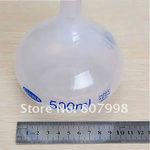 500 мл пластиковая лабораторная объемная фляга измерительная с винтовой крышкой