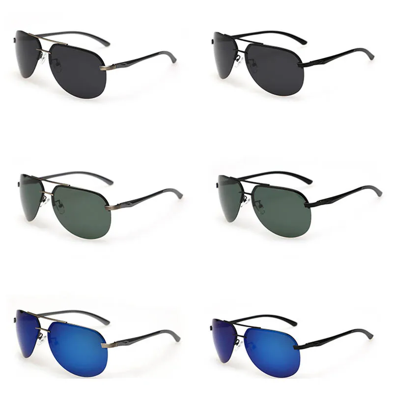 

Q Black Retro Half Frame Polarized Men Sunglasses Brand Designer Classic Driving Goggles Sun Glasses Gafas UV400
