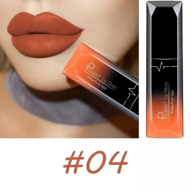 4 PUDAIER Waterproof batom Velvet Liquid Lipstick Sexy Red Lip Tint 21Color lip balm makeup Long Lasting Matte Nude Gloss Lipgloss - Color: 4