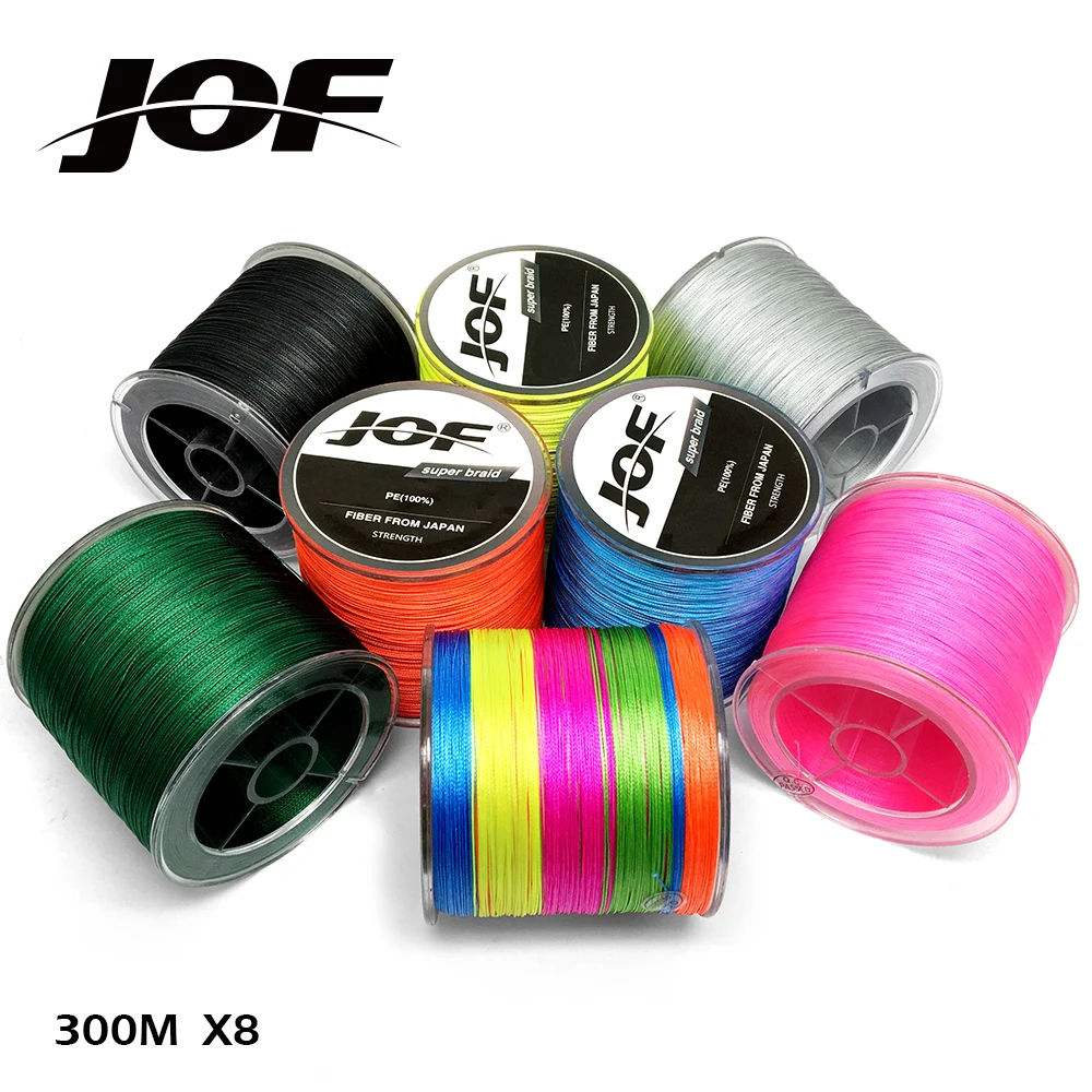 

JOF 300m 22LB -78LB PE Multifilament 8 Strands Braid Line Ocean Fishing Super Strong Carp Colorful Braided Fishing Line