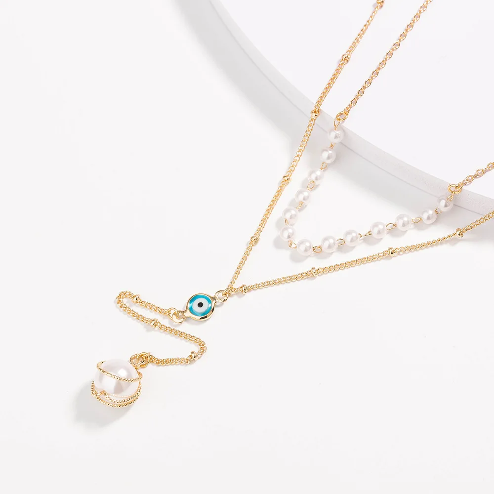 Цепочка с подвеской из искусственного жемчуга до ключицы ожерелье жемчугом