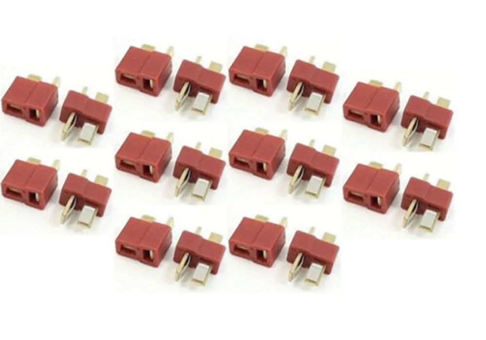 20 шт. 10 пар Т образных штекеров типа Deans для RC LiPo Battery ESC|Детали и аксессуары| |
