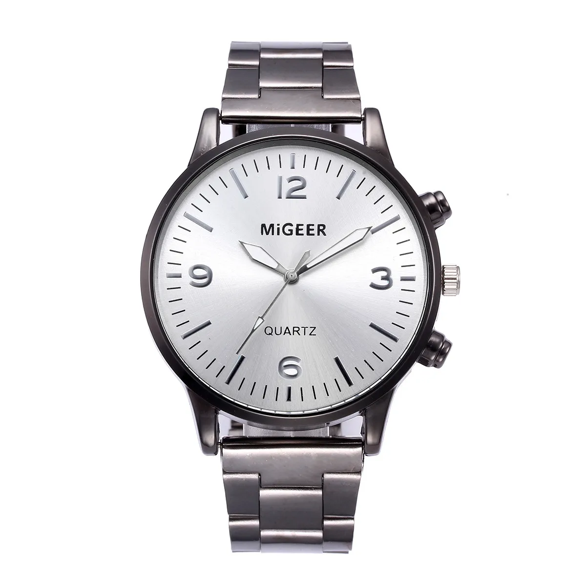 Модные Мужские Аналоговые кварцевые наручные часы из нержавеющей стали с