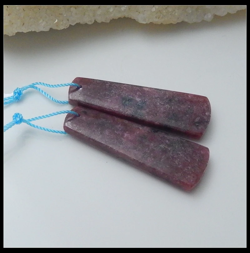 Серьги из родонита и натурального камня 40x15x5 мм 13 98 г|earring accessories|earring jewelry
