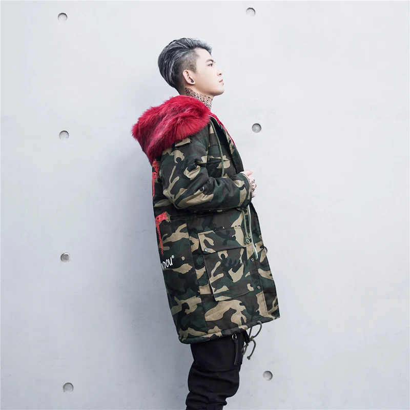 Модная зимняя камуфляжная куртка мужское теплое пальто модная Повседневная