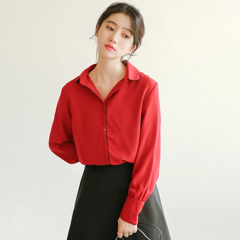 

Fashion long sleeve women's shirt solid causal female clothes women's top and blouse 2018 loose blouses feminine blusas 0775 40