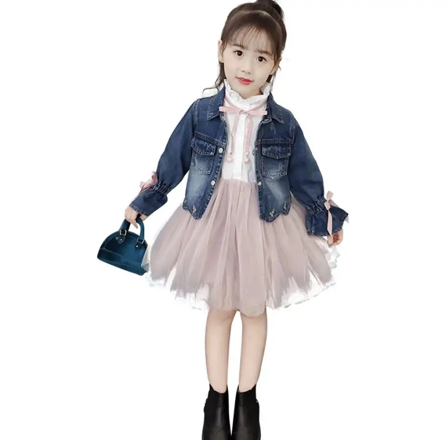 Осенняя одежда для девочек фатиновое платье пачка с длинными рукавами +