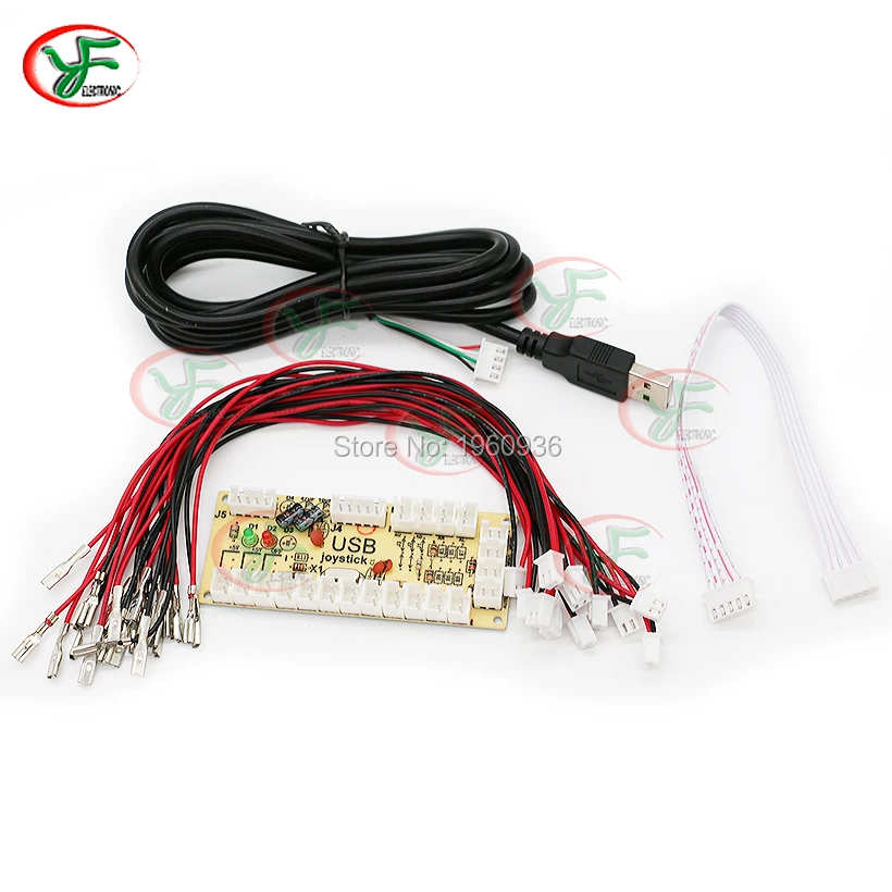 2 игрока с нулевой задержкой Джойстик Аркада + LED USB энкодер 20 копировальных кнопок