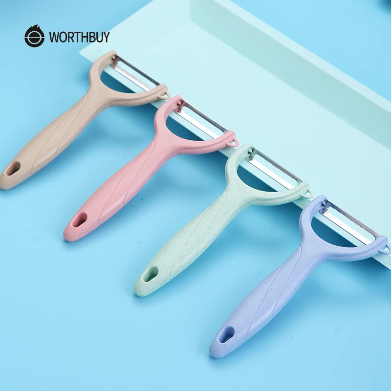 WORTHBUY Овощечистка из нержавеющей стали Картофелечистка с пшеничной соломы ручные