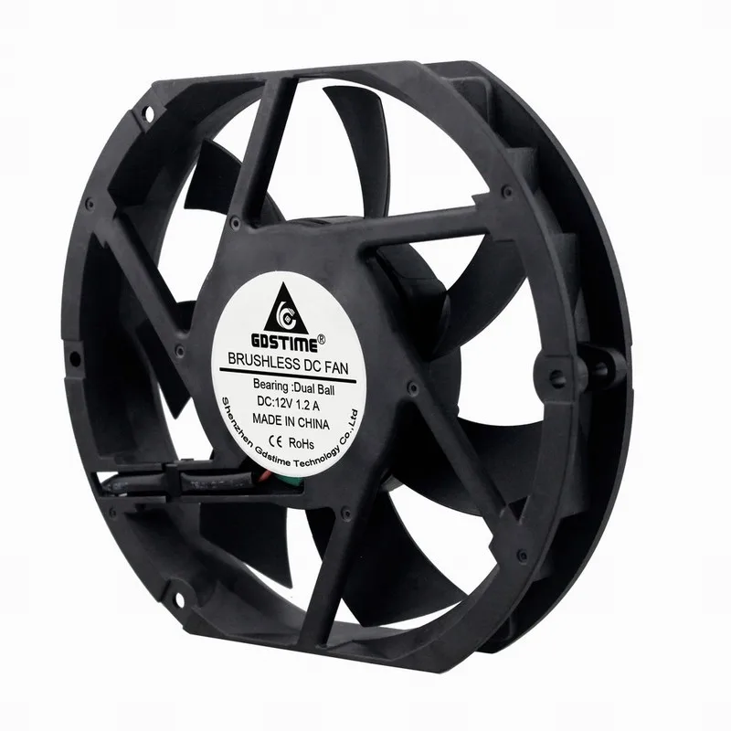 Gdstime 2 шт DC 12V 175mm x 150mm 25mm двойной шар корпус компьютера охлаждающий