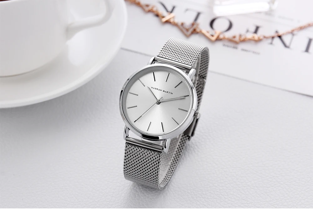 Reloj Mujer Hannah Martin DW стильные женские часы Топ бренд класса люкс розовое золото Женские кварцевые наручные часы Saat Montre Femme