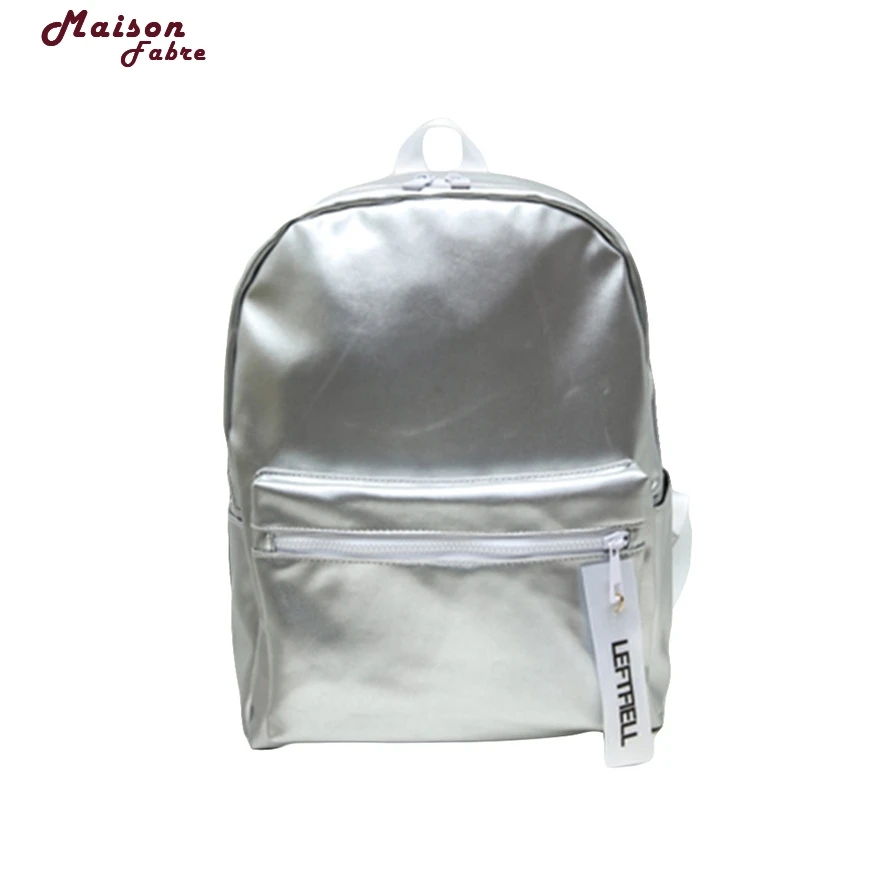 Женский серебряный рюкзак глянцевые рюкзаки для девочек подростков