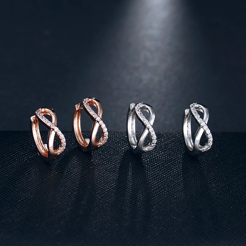 Женские серьги пусеты EMMAYA круглые с фианитом и кристаллами новый дизайн|studs for