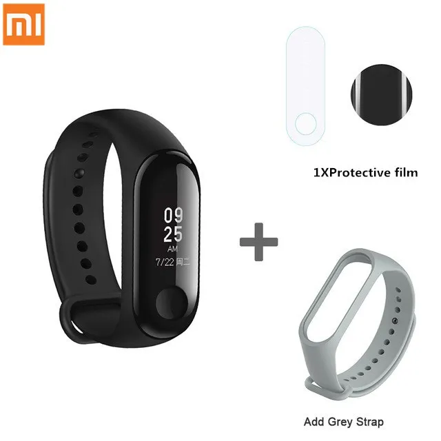 Серый Xiao mi, глобальная версия, mi Band 3, фитнес-трекер, монитор сердечного ритма, 0,78 дюймов, OLED дисплей, сенсорная панель для Android IOS - Цвет: Серый