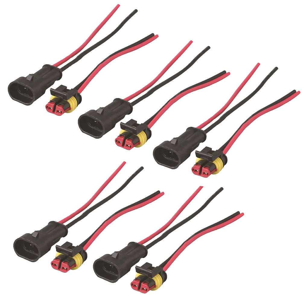 2pin Way Car Jack Plug Waterproof Marine Kit With Wire AWG Electrical Connector Male Female Cable | Автомобили и мотоциклы