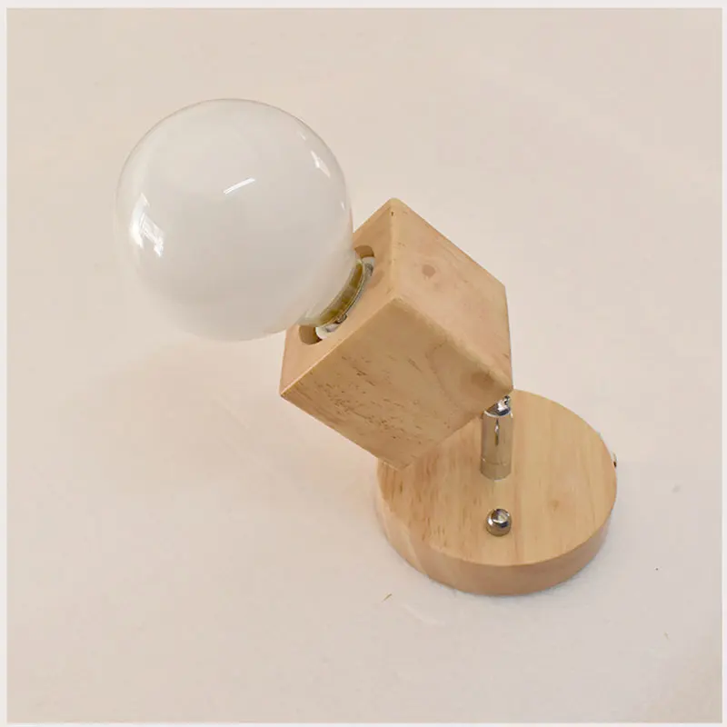 Wooden Swing Head LED Wall Lamp Modern Nordic Bedroom Bedside Sconces Ceiling Mounted Aisle Foyer Kitchen Decor Lights | Лампы и