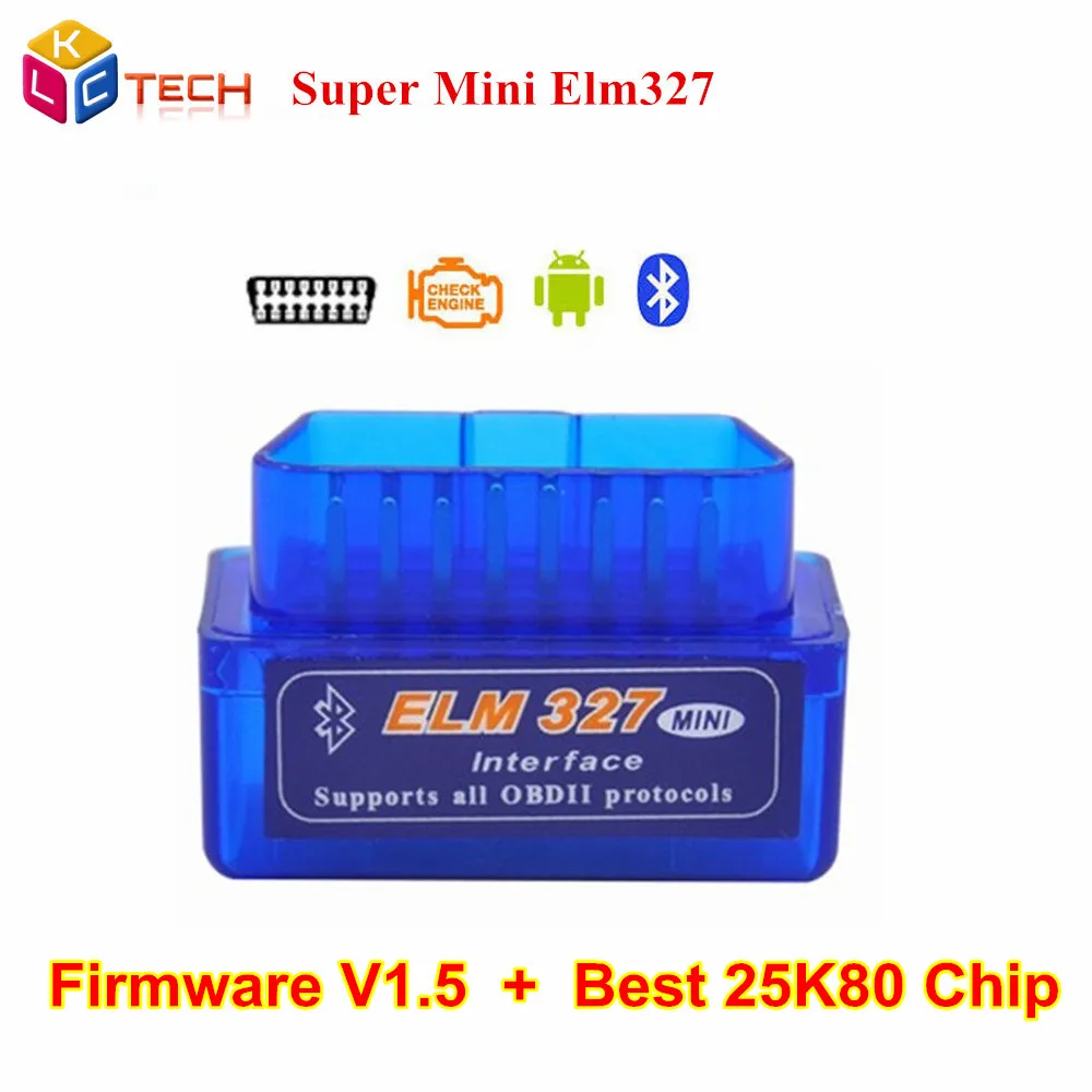 Super Mini ELM327 V1.5 Bluetooth OBD2 горячая распродажа автомобильный сканер кодов ELM 327 FW с