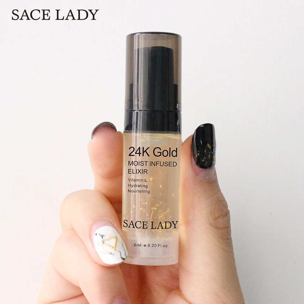 Масло для макияжа SACE LADY 24K Gold Elixir лица грунтовка 6 мл профессиональная УВЛАЖНЯЮЩАЯ