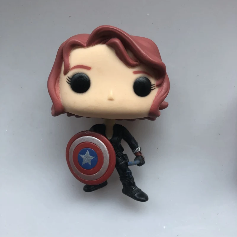 Funko pop Secondhand Marvel: Black Widow капитан щит Виниловая фигурка Коллекционная модель свободная игрушка без коробки