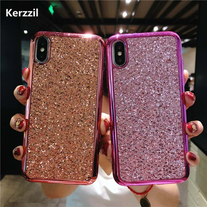 Модные мягкие чехлы Kerzzil для iPhone 7 5 5S SE 6 6S Plus блестящий чехол iphone X 8 чехол|Бамперы| |