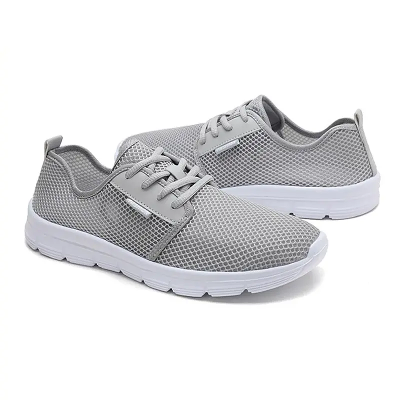 Sneakers men shoes 2020 new breathable mesh lace-up comfortable solid color sneakers lighted man plus size | Обувь