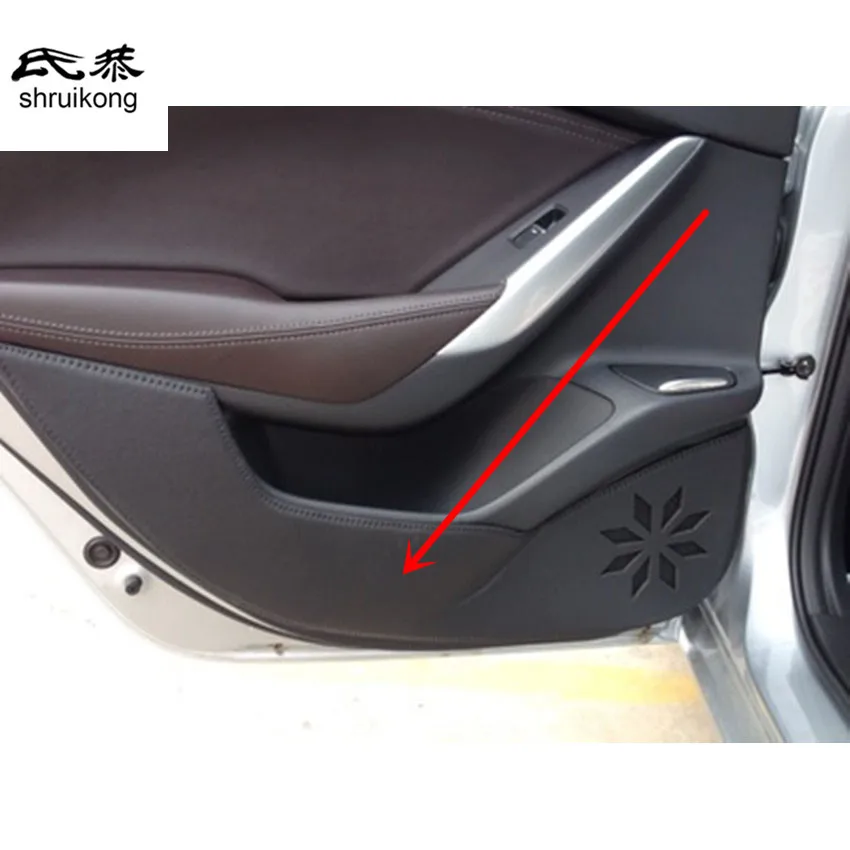 

4 шт./лот для 2017 MAZDA 6 ATENZA автомобильные наклейки из искусственной кожи автомобильные аксессуары защита двери удар крышка