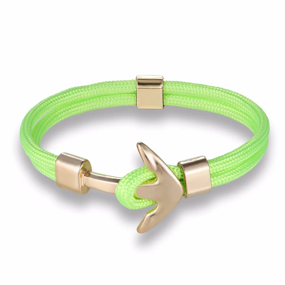 Новые модные тканые мужские Многослойные браслеты с якорем якорь надежды темно