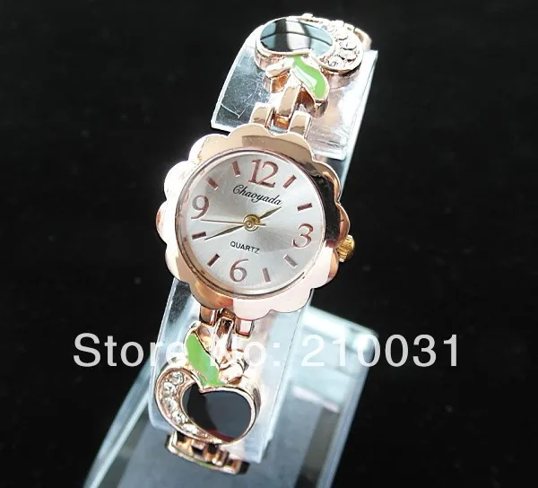 1pcs/lot fashion wacthes flower face apple shape band Bracelet watches Quartz Wristwatches for Ladies women Girls hot gifts L28 | Наручные