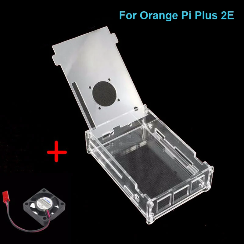 Чехол акриловый прозрачный для Orange Pi Plus 2E чехол с охлаждающим вентилятором|cooling