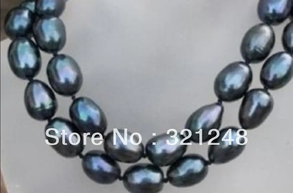 

Free shopping new 2014 diy 8-9mm black south sea pearl necklace 35" GE4547